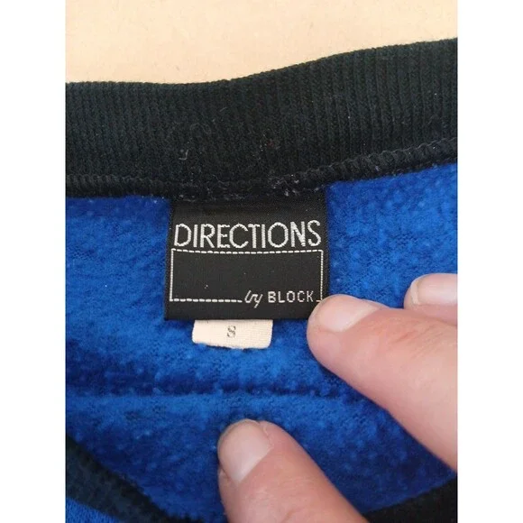 Vintage 90s Directions By Block Sweatshirt Womens S Blue Pizza Print *flaw - Picture 4 of 8